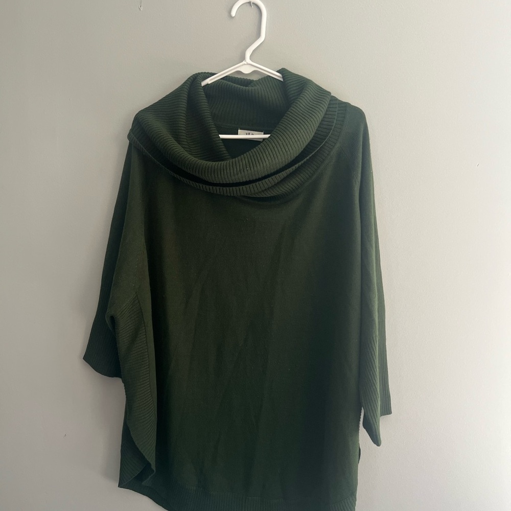 Women's Green Cowl Neck Sweater